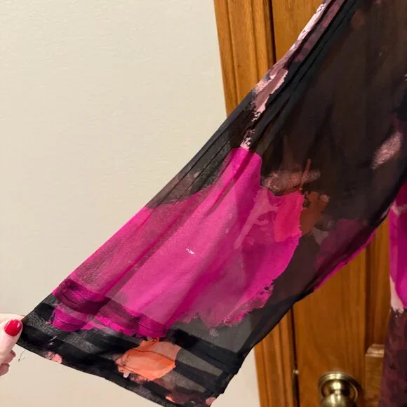 Diane von Furstenberg Layla Silk Printed Dress Color: dancing explosion Size: 12 - Picture 7 of 9